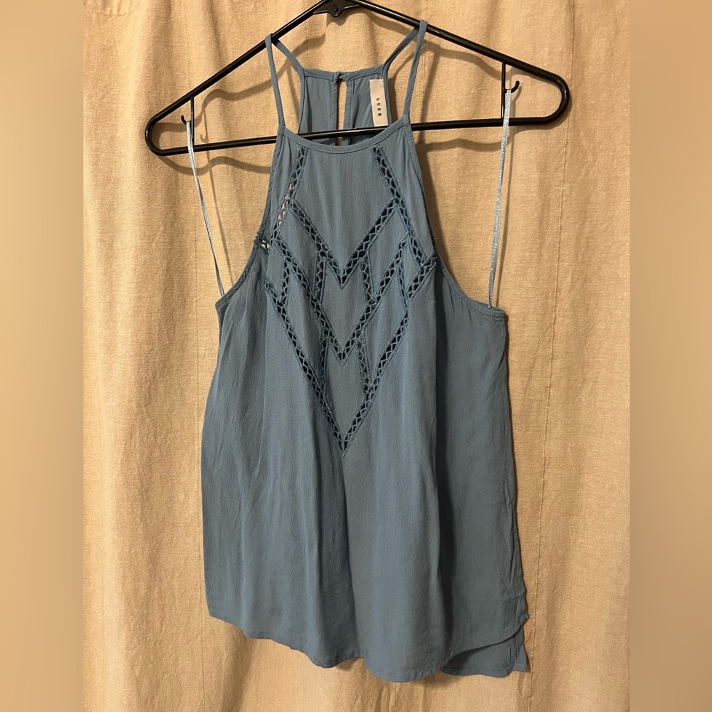 Lush Boho Halter Cami with Cutouts